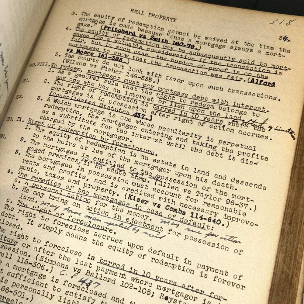 RARE 1926 Law Notes Given at Wake Forest College by Robert E Lee, North Carolina